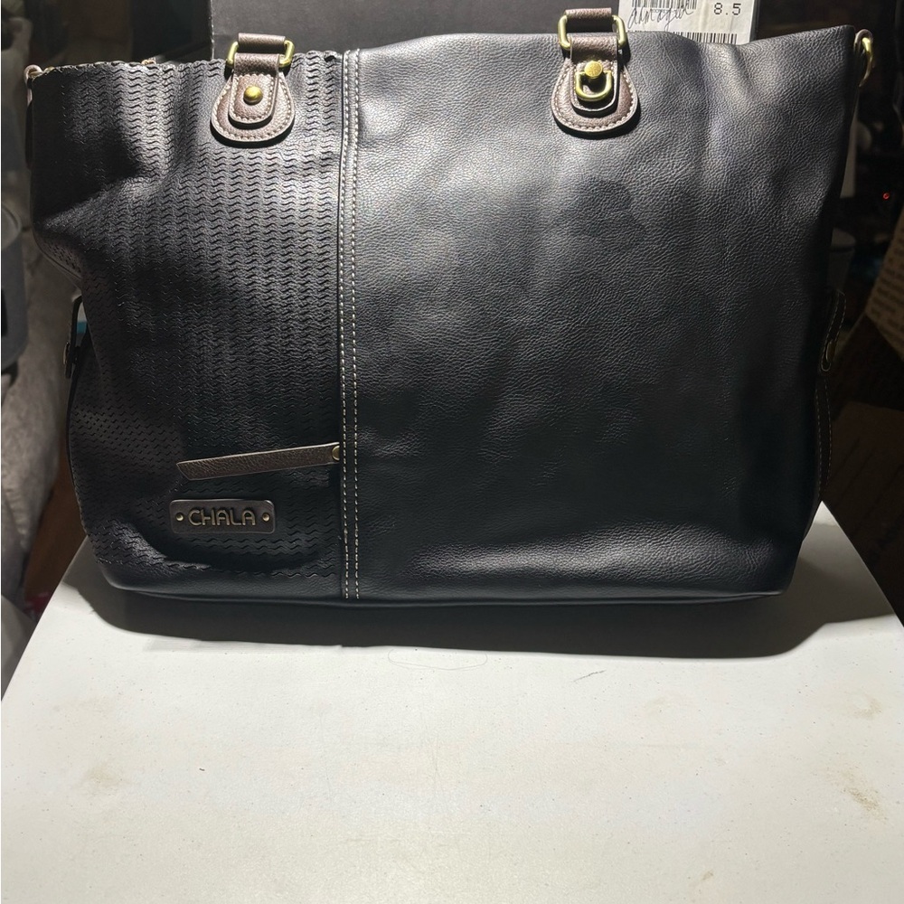 Chala Black Textured Shoulder Bag